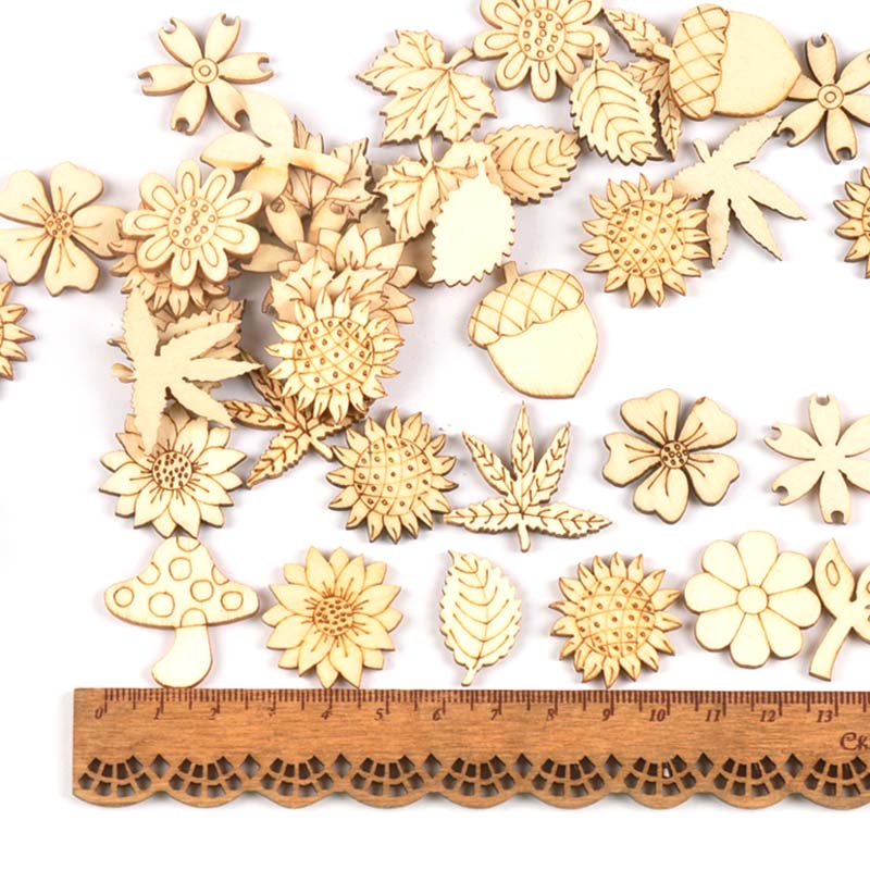 إكسسوارات خشبية طبيعية ذاتية ا - مراجعة Embellishments For Scrapbooking وسعره