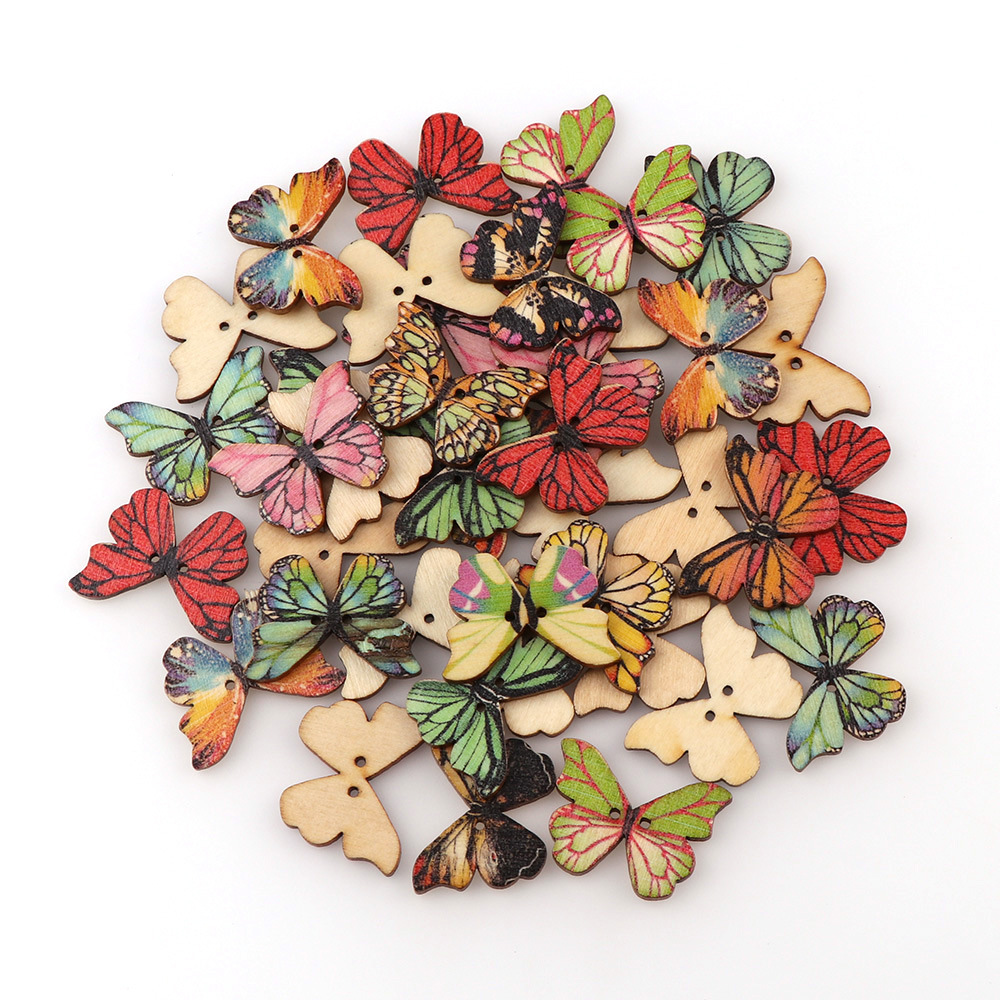 50 قطعة من أزرار الخشب على شكل - مراجعة Embellishments For Scrapbooking وسعره