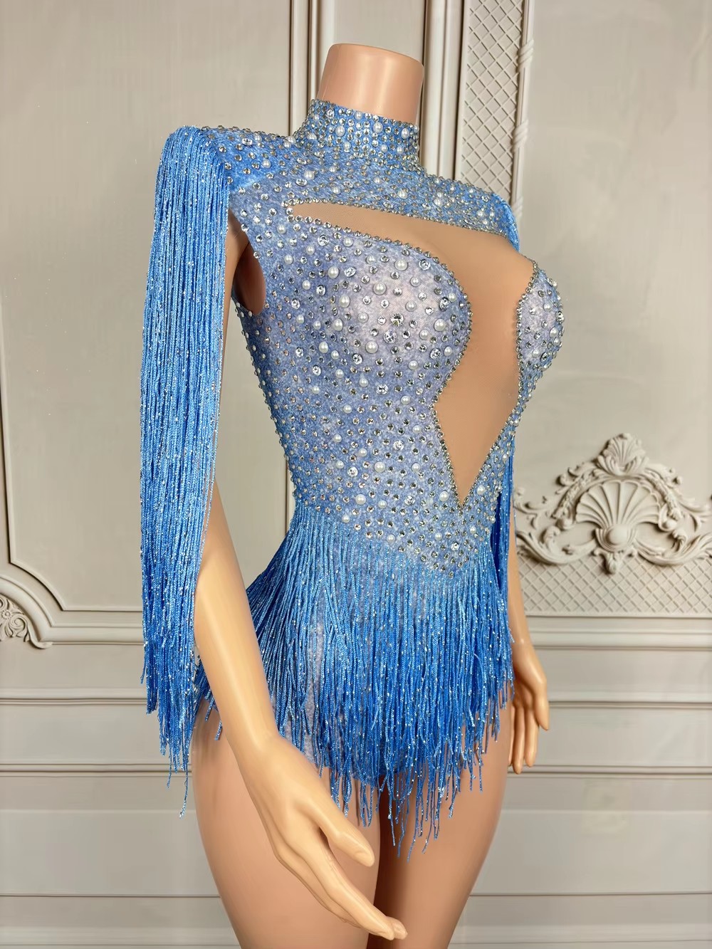 بدلة رقص نسائية مزينة بالأحجار - مراجعة Rhinestone Banding Trim وسعره