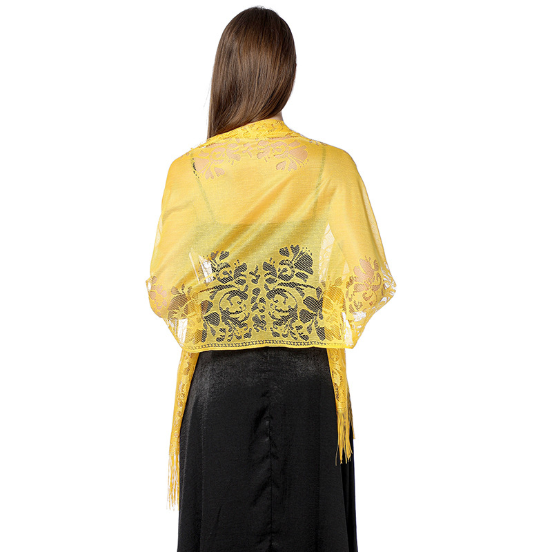 عباءة زهور رقيقة مجوفة للنساء  - مراجعة Tassel Fringe Trim وسعره