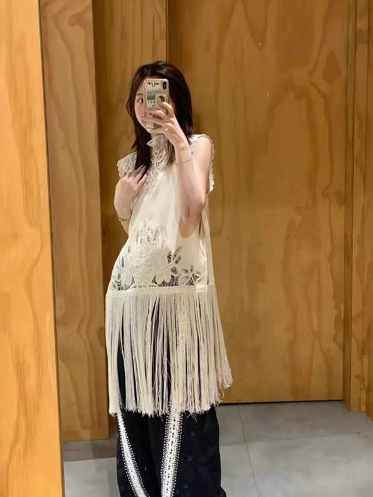 بلوزة نسائية صيفية 2026 بتصميم - مراجعة Tassel Fringe Trim وسعره
